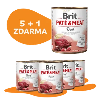 5 + 1 ZDARMA Brit Paté & Meat Beef 800g