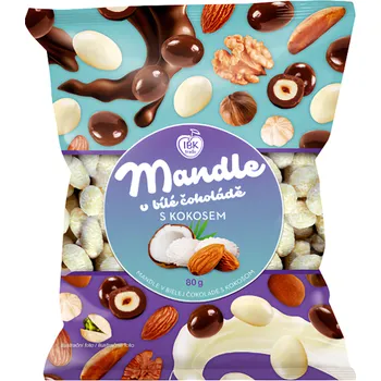 IBK trade Mandle v bílé čokoládě s kokosem 80g