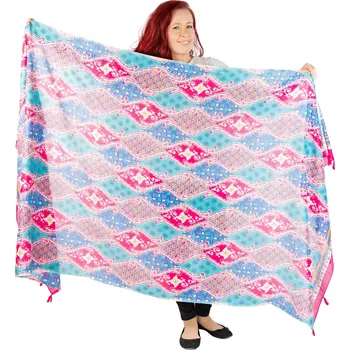 Šála Sarong / pareo / plážový šátek Bagian Blue-Pink, Sittar.cz