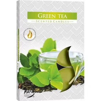 Svíčka Čajová svíčka vonná zelený čaj - Bispol 6 ks 4 hod (15 x 39 mm)