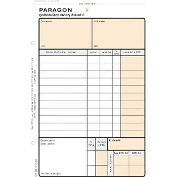 Tiskopis Optys Paragon Daňový doklad číslovaný samopropisovací 5ks