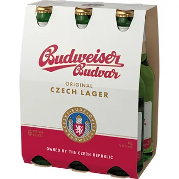 Pivo Budějovický Budvar Budweiser Original, světlý ležák 6x330ml 1.98l