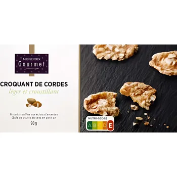Monoprix Gourmet Tradiční francouzské křupavé sušenky s mandlemi 90g