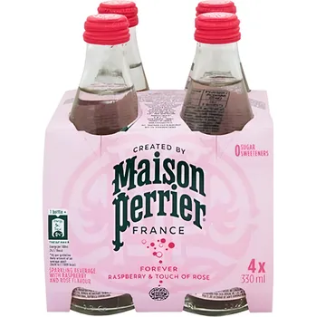 Voda Perrier Maison Perrier Raspberry & Rose 4x330ml sklo 1.32l