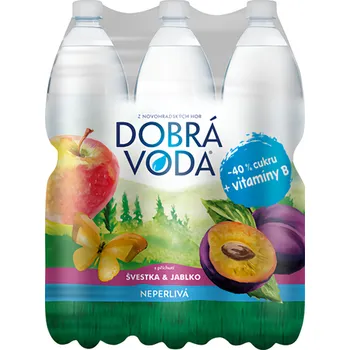Voda Dobrá voda Ochucená švestka/ jablko 6x 1,5 l 9l