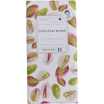 Čokoláda L'Eclair De Génie Bílá čokoláda s íránskými pistáciemi 90g