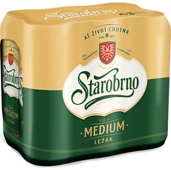 Pivo Starobrno Medium pivo v plechu 6x500ml 3l