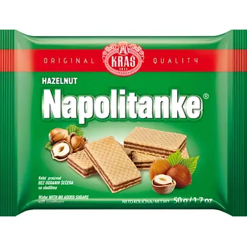 Kraš Napolitanke Oříškové oplatky bez přidaného cukru 50g