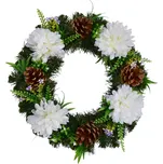 Dušičkový věnec s chryzantémami 35 cm