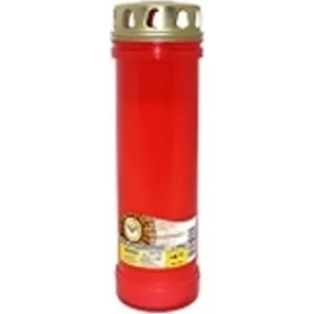 Svíčka Hřbitovní svíčka s víčkem červená 96 hod (výška 245 mm, šířka 70 mm)