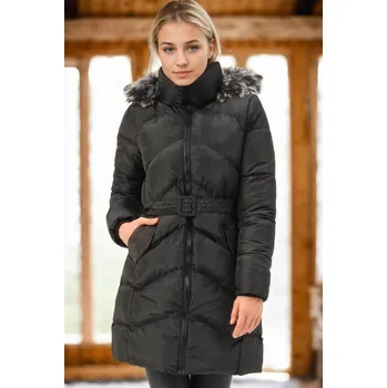 Z9768 DEWBERRY WOMEN'S COAT-BLACK dewberry černá 3451941