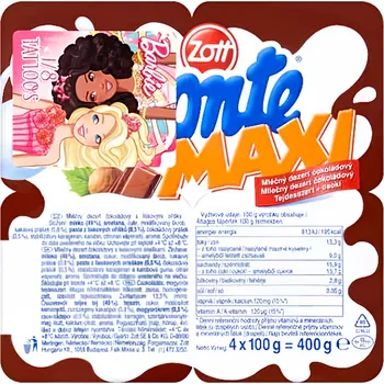 Zott Monte Maxi Mléčný dezert s čokoládou a lískovými oříšky 400g