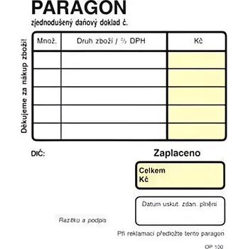 Tiskopis Optys Obchodní paragon NCR 7/9/5 100listů 5ks