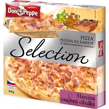 Potravina Don Peppe Selection Pizza slanina & smažená cibulka pečená na kameni 410g