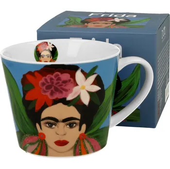 DUO porcelain DP - Porcelánový hrnek MEXICAN ART BLUE Frída Kahlo - 600 ml