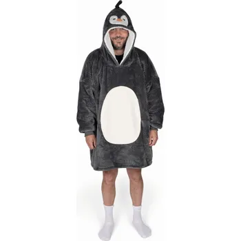 Povlečení Cozy Noxxiez CH362 Tučňák - hřejivá televizní mikinová deka s kapucí pro teenagery a dospě