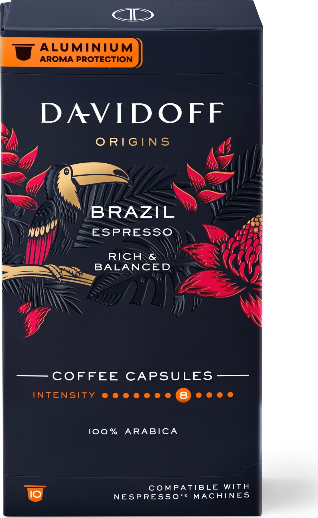 527220 - Tchibo - Davidoff Café Origins Brazil Espresso − 10 kapslí - Intenzita: 8/12
