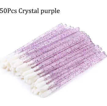 Krystalové kartáčky na řasy 50ks | kosmetická pomůcka - Krystalově fialová 50 ks