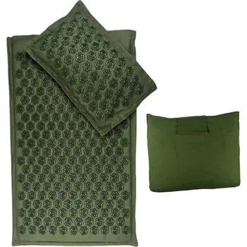 Masáž Akupresurní podložka s polštářem a taškou | relaxace - Sada 3 kusů ArmyGreen