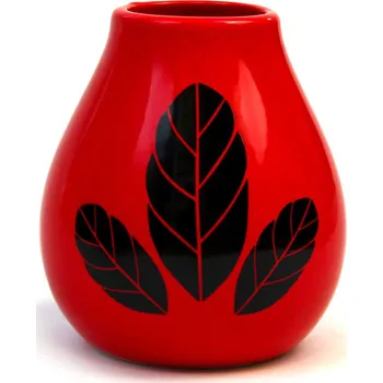 Čaj Vital Country Kalabasa keramická s motivem lístků červená 350 ml