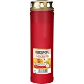 Svíčka Hřbitovní svíčka s víčkem červená Requiem 168 hod (výška 250 mm, šířka 75 mm)