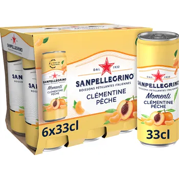Limonáda San Pellegrino Perlivý nápoj Klementinka&Broskev, 6x330ml 1.98l