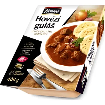 Hotové jídlo Hamé Hovězí guláš s knedlíkem 450g