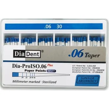 Jednorázové nádobí DiaDent Papírové Čepy MMPP 06Taper ISO30 100ks