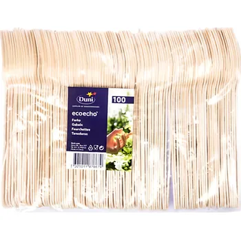 Jednorázové nádobí Duni Dřevěná vidlička 16cm 100ks