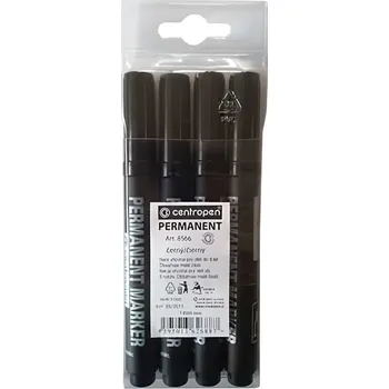 Kancelářské potřeby Centropen Značkovač permanentní 8566 černý 4ks