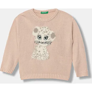 Dívčí svetr Dětský svetr United Colors of Benetton růžová barva, 13DZG1013 13DZG1013.P.Seasonal 39X, vel. 104