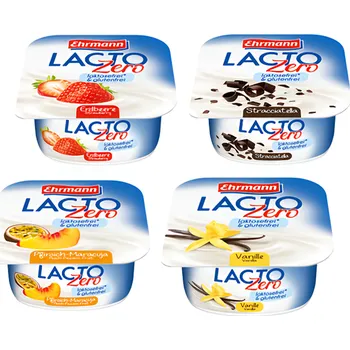 Ehrmann Jogurt řeckého typu s nízkým obsahem laktózy Mix (jahoda, vanilka, stracciatella, broskev - maracuja) 135g