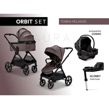 Kočárek MOON kombinovaný kočárek SET AURA ORBIT Tonka Melange