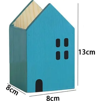 Úložný box Dřevěný stojan na pera | organizér - Modrá malá