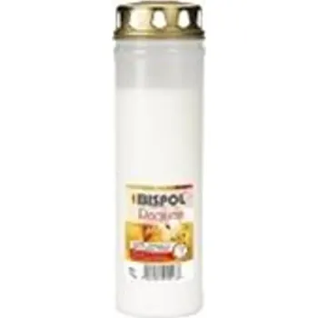 Svíčka Hřbitovní svíčka s víčkem bílá Requiem 168 hod (výška 250 mm, šířka 75 mm)