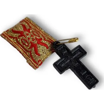 Přívěsek Filakto z Tinos s křížem – ochranný přívěsek v červeno-zlatém provedení, ruční práce
