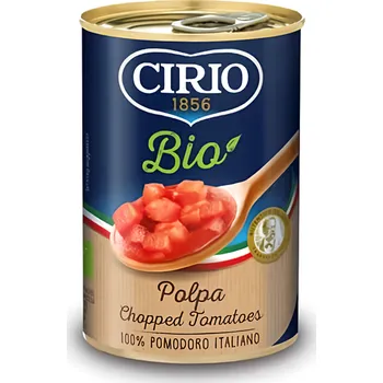 konzervovaná zelenina Cirio BIO Rajčata loupaná krájená 400g
