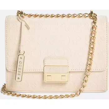 GUESS dámská kabelka,crossbody s řetízekm Elise mléčná logová