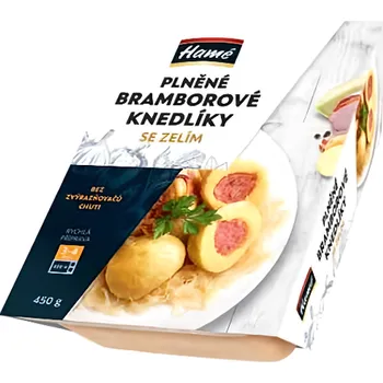 Hotové jídlo Hamé Plněné bramborové knedlíky se zelím 450g