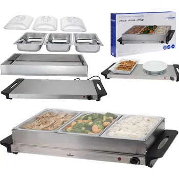 Ohřívač a sterilizátor Elektrický nerezový ohřívač jídel s 3 nádobami a termostatem