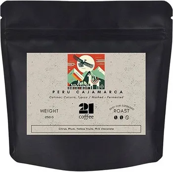 Káva 21 Coffee Peru Cajamarca Catimor, Caturra, Typica / Washed - Fermented, 250 g
