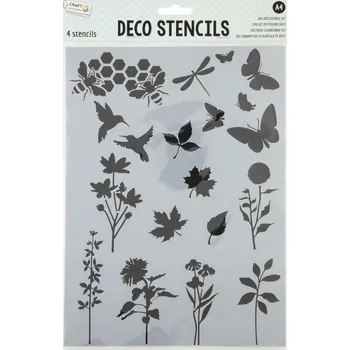 Výtvarná sada Grafix Šablony 4 ks - květiny, zvířata, ornamenty