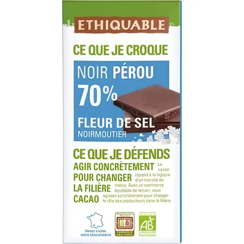 Čokoláda Ethiquable BIO Hořká čokoláda se solí z Camargue 100g