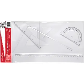 Concorde Sada pravítek transparentní, 4 ks