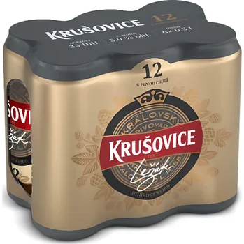 Pivo Krušovice Královský ležák 12, světlý, plech multipack 6x500 ml 6ks