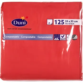 Duni Ubrousky 33cm 2-vrstvé červené 125ks
