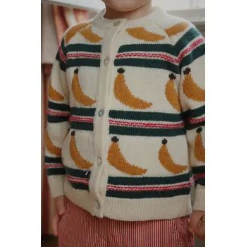 Dívčí oblečení Dětský kardigan s příměsí vlny Konges Sløjd BILLI KNIT CARDIGAN KS104233.PreSpring vícebarevná MLC, vel. 110-116