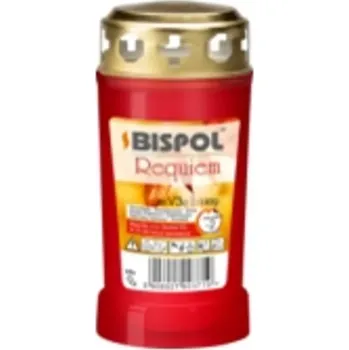 Svíčka Hřbitovní svíčka s víčkem červená Requiem 48 hod (výška 135 mm, šířka 65 mm)