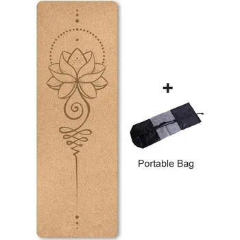 podložka na cvičení Jóga korková podložka 4mm | Cvičení - Lotos s taškou , 173 cm x 58 cm x 4 mm