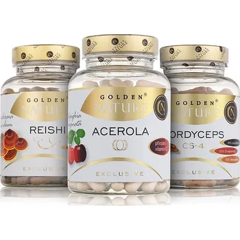 Přírodní produkt Golden Nature GN Exclusive Acerola 100 cps. + Cordyceps 100 cps. + Reishi 100 cps.